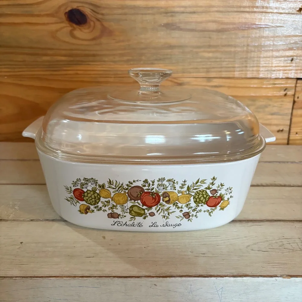 CorningWare‎ Vintage Spice O Life 4 Quart Casserole Dish A-84-B Pyrex Lid A-12-C